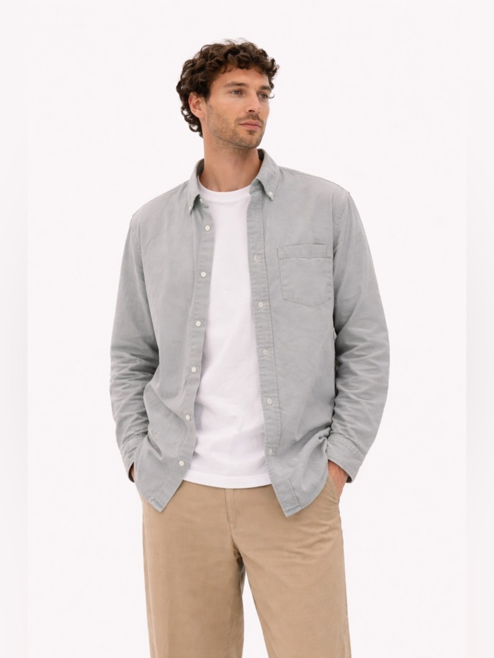 Primark‎ Mens Medium Gray Button Down Shirt Regular Fit 100% Cotton NWT